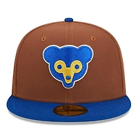 Chicago Cubs Brown Harvest Wrigley Field Patch Gray UV 59FIFTY Fitted Hat
