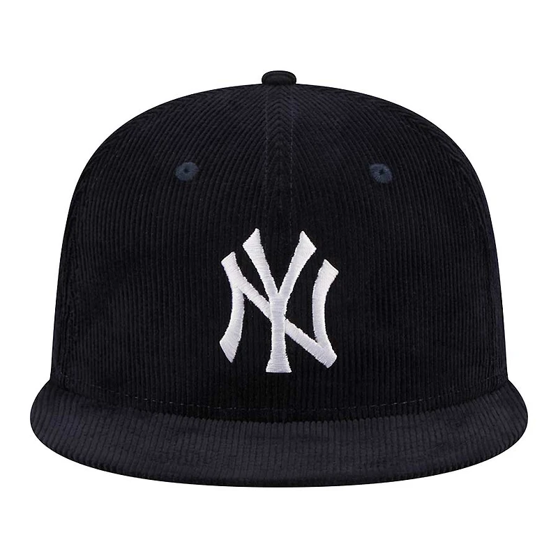 New York Yankees Navy Throwback Corduroy 1989 WS Patch Gray UV 59FIFTY Fitted Hat