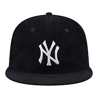 New York Yankees Navy Throwback Corduroy 1989 WS Patch Gray UV 59FIFTY Fitted Hat