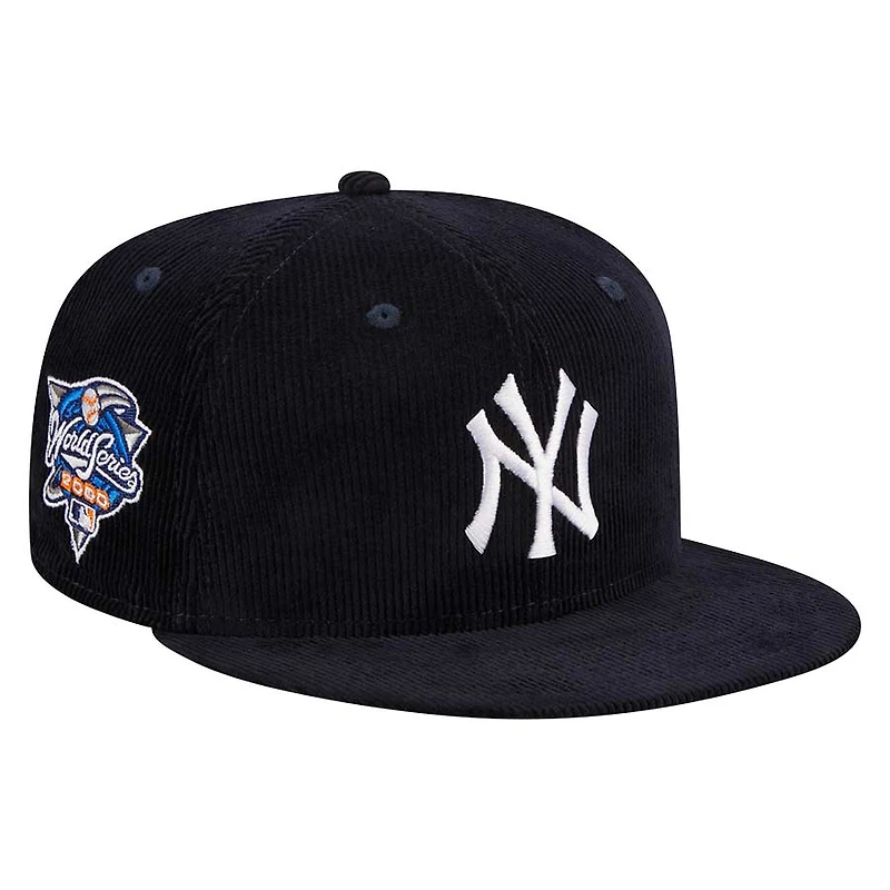 New York Yankees Navy Throwback Corduroy 1989 WS Patch Gray UV 59FIFTY Fitted Hat