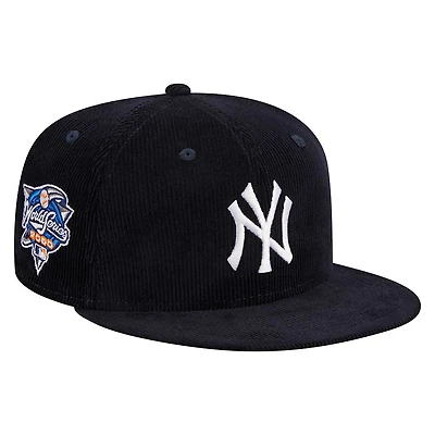 New York Yankees Navy Throwback Corduroy 1989 WS Patch Gray UV 59FIFTY Fitted Hat
