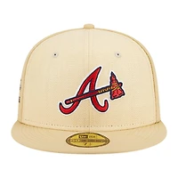 Atlanta Braves Brown Raffia Front Gray UV 59FIFTY Fitted Hat