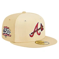 Atlanta Braves Brown Raffia Front Gray UV 59FIFTY Fitted Hat