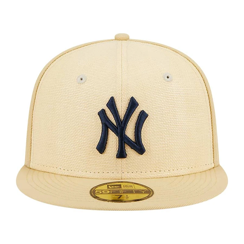 New York Yankees Brown Raffia Front Gray UV 59FIFTY Fitted Hat