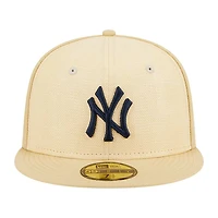 New York Yankees Brown Raffia Front Gray UV 59FIFTY Fitted Hat
