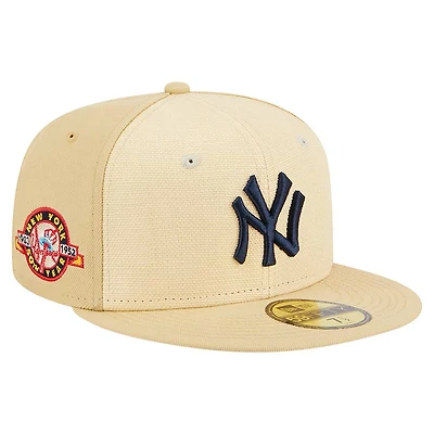 New York Yankees Brown Raffia Front Gray UV 59FIFTY Fitted Hat