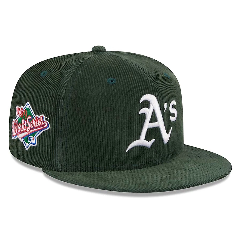 Oakland Athletics Green Throwback Corduroy 1989 WS Patch Gray UV 59FIFTY Fitted Hat