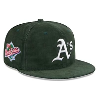 Oakland Athletics Green Throwback Corduroy 1989 WS Patch Gray UV 59FIFTY Fitted Hat