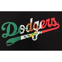 Los Angeles Dodgers Black Mexico Flag Wordmark New Era T-Shirt