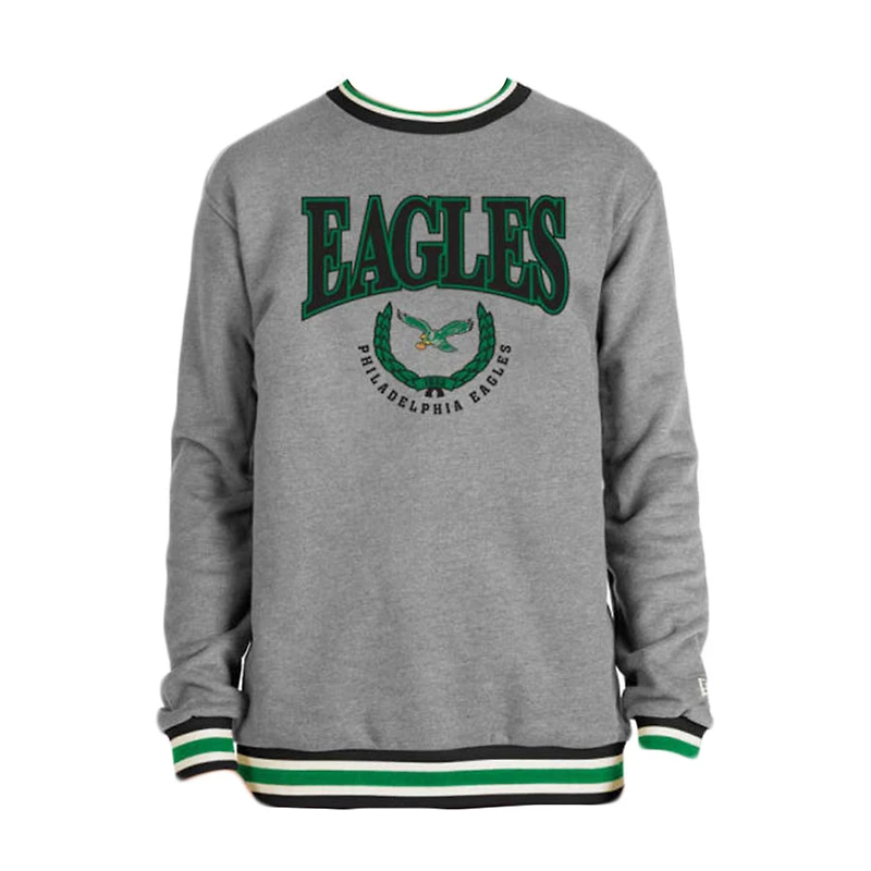 Philadelphia Eagles Gray New Era Throwback Crewneck