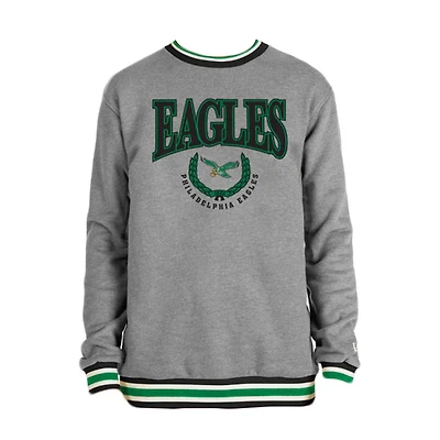 Philadelphia Eagles Gray New Era Throwback Crewneck