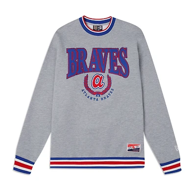 Atlanta Braves Gray New Era Throwback Crewneck