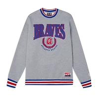 Atlanta Braves Gray New Era Throwback Crewneck