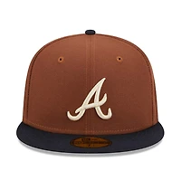 Atlanta Braves Brown Harvest 40th Aniv Patch Gray UV 59FIFTY Fitted Hat