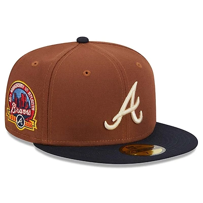 Atlanta Braves Brown Harvest 40th Aniv Patch Gray UV 59FIFTY Fitted Hat