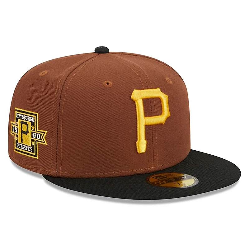 Pittsburgh Pirates Brown Harvest 1960 Patch Gray UV 59FIFTY Fitted Hat