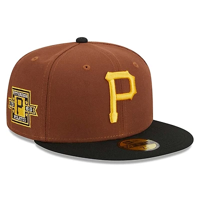 Pittsburgh Pirates Brown Harvest 1960 Patch Gray UV 59FIFTY Fitted Hat