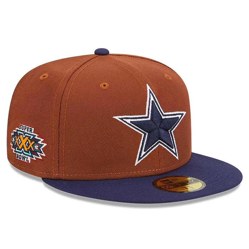 Dallas Cowboys Brown Harvest SB XXX Patch Gray UV 59FIFTY Fitted Hat