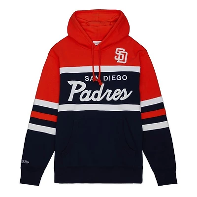 San Diego Padres Red Navy Head Coach Mitchell & Ness Hoodie