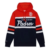 San Diego Padres Red Navy Head Coach Mitchell & Ness Hoodie