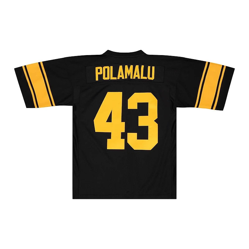 Pittsburgh Steelers Troy Polamalu 2008 Mitchell & Ness Black Bo Tonal Legacy Jersey