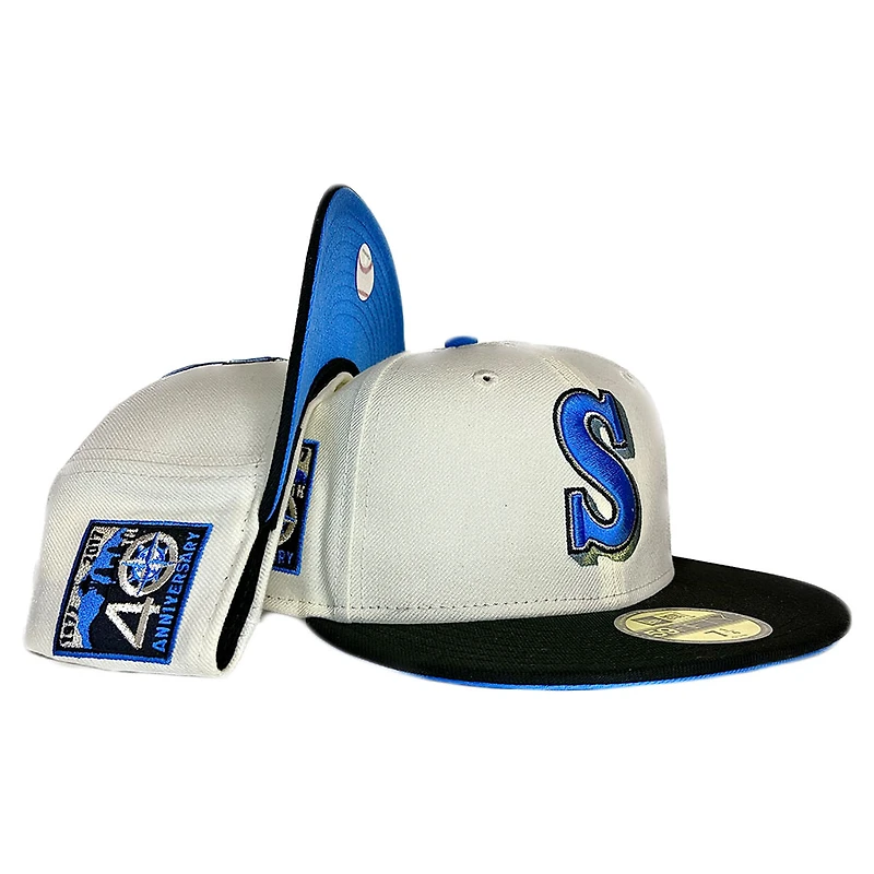 Seattle Mariners Chrome Two Tone 40th Anniversary Patch Blue UV New Era 59FIFTY Fitted Hat