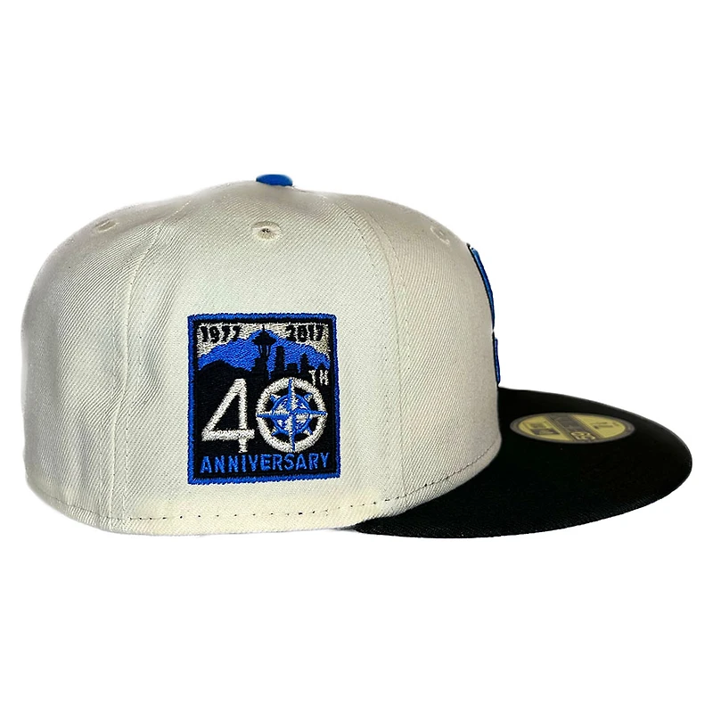 Seattle Mariners Chrome Two Tone 40th Anniversary Patch Blue UV New Era 59FIFTY Fitted Hat
