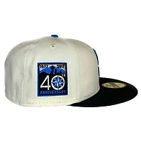 Seattle Mariners Chrome Two Tone 40th Anniversary Patch Blue UV New Era 59FIFTY Fitted Hat