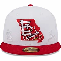St. Louis Cardinals Two Tone White and Red State Logo Gray UV New Era 59Fifty Fitted Hat