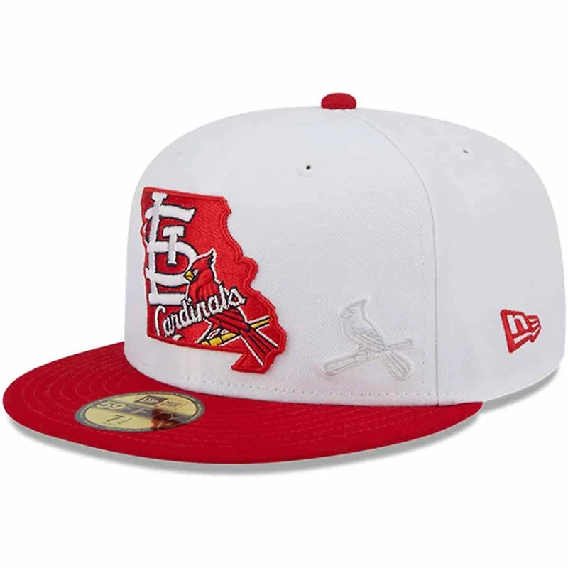 St. Louis Cardinals Two Tone White and Red State Logo Gray UV New Era 59Fifty Fitted Hat