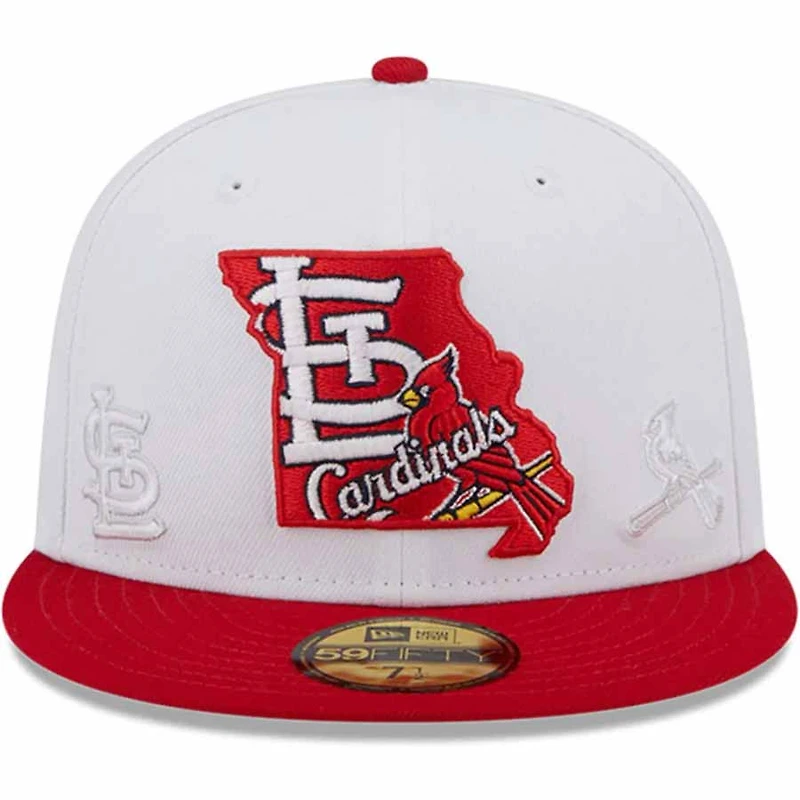 St. Louis Cardinals Two Tone White and Red State Logo Gray UV New Era 59Fifty Fitted Hat