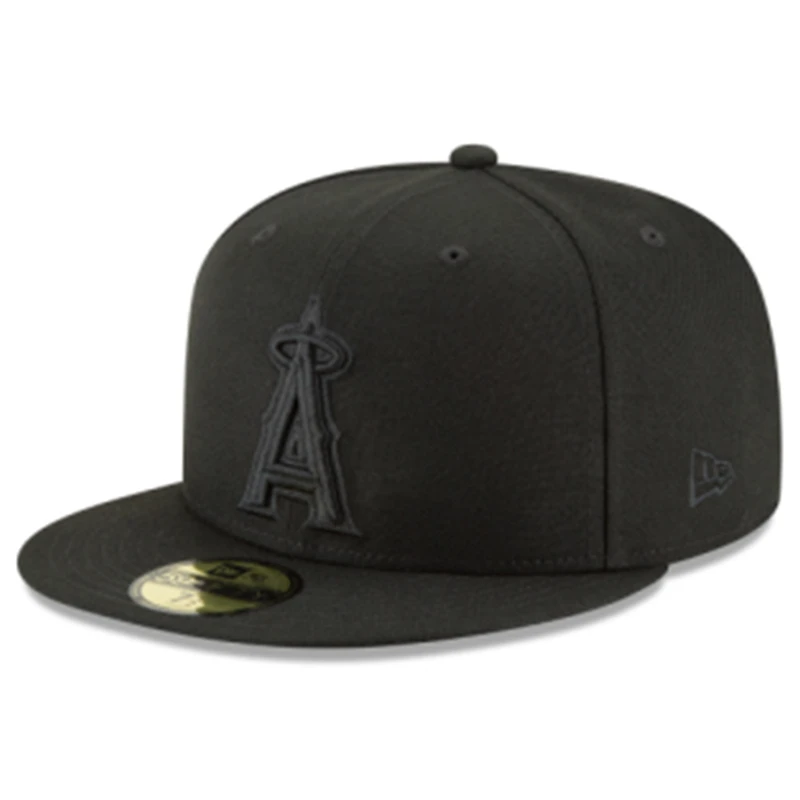Los Angeles Angels Black on Basic New Era 59FIFTY Fitted Hat