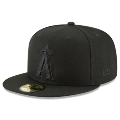 Los Angeles Angels Black on Basic New Era 59FIFTY Fitted Hat