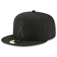 Los Angeles Angels Black on Basic New Era 59FIFTY Fitted Hat