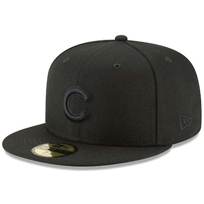 Chicago Cubs Black on Basic New Era 59FIFTY Fitted Hat