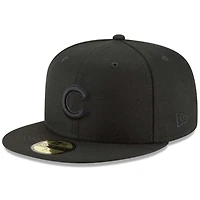 Chicago Cubs Black on Basic New Era 59FIFTY Fitted Hat