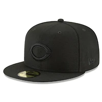 Cincinnati Reds Black on Basic New Era 59FIFTY Fitted Hat