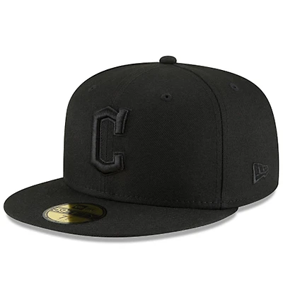 Cleveland Guardians Black on Basic New Era 59FIFTY Fitted Hat