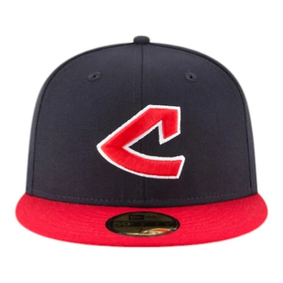Cleveland Indians Navy and Red Cooperstown Basic New Era 59FIFTY Fitted Hat
