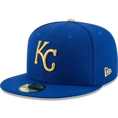Kansas City Royals Gold on Royal Blue Basic New Era 59FIFTY Fitted Hat