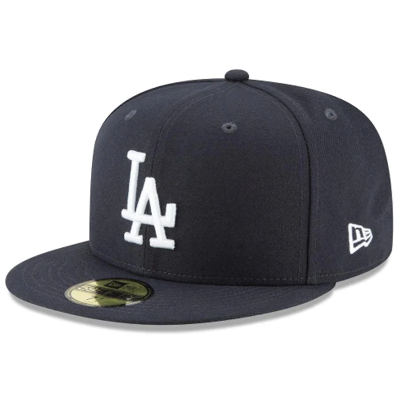 Los Angeles Dodgers White on Navy Basic New Era 59FIFTY Fitted Hat
