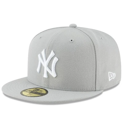New York Yankees White on Light Gray Basic Era 59FIFTY Fitted Hat