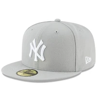 New York Yankees White on Light Gray Basic Era 59FIFTY Fitted Hat