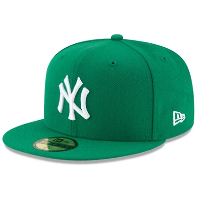 New York Yankees White on Green Basic Era 59FIFTY Fitted Hat