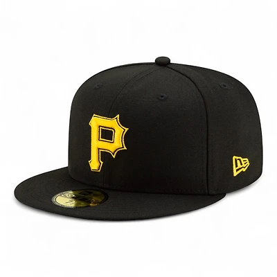Pittsburgh Pirates Yellow Outline Logo Basic New Era 59FIFTY Fitted Hat