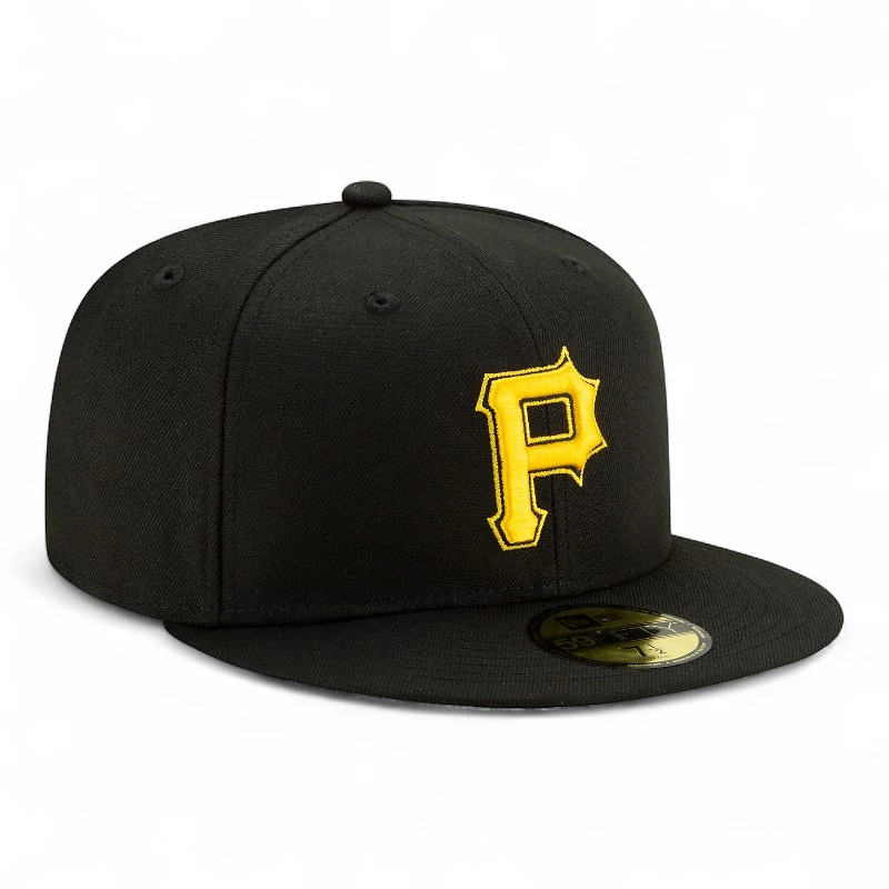Pittsburgh Pirates Yellow Outline Logo Basic New Era 59FIFTY Fitted Hat