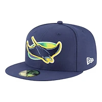 Tampa Bay Rays Navy Alternative Cooperstown New Era 59FIFTY Fitted Hat