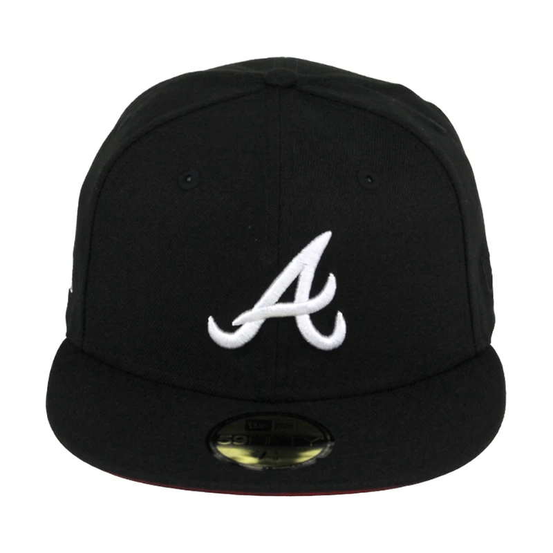 Atlanta Braves Black Side Batty Red UV 59FIFTY Fitted Hat