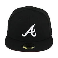 Atlanta Braves Black Side Batty Red UV 59FIFTY Fitted Hat