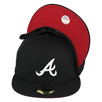 Atlanta Braves Black Side Batty Red UV 59FIFTY Fitted Hat